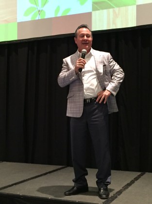 Gino Blefari onstage at the 2016 Berkshire Elite Circle Conference in Costa Rica.